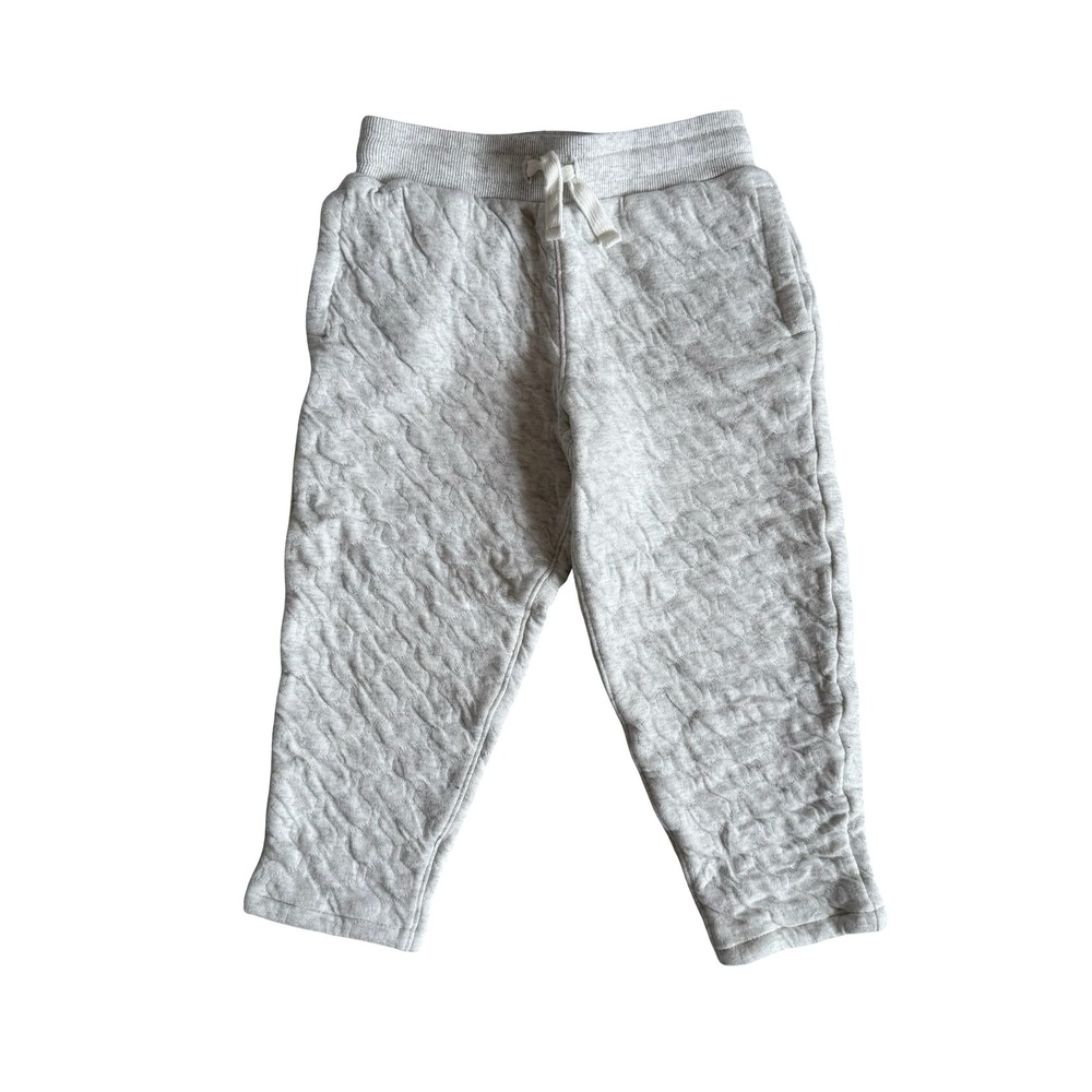 Janie and Jack Quilted Jogger Pants Gray Heather Kids Size 4T